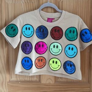 Queen of Sparkles Smiley Face Top